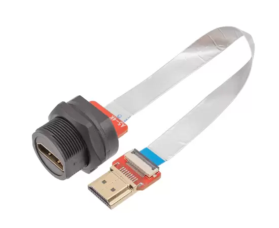 HDMIメスバックマウントストレートHDMI男性FFCタイプ（スレッド）