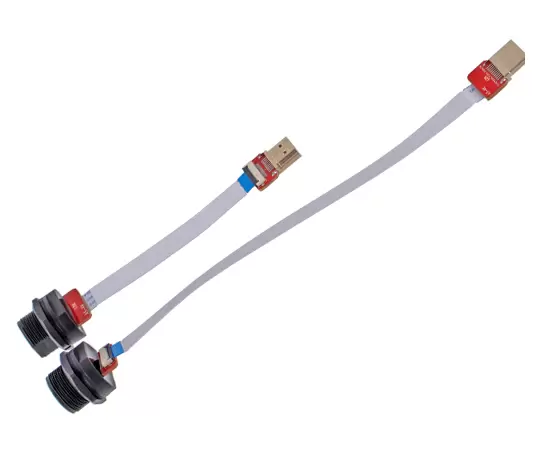 HDMIメスバックマウントストレートHDMI男性FFCタイプ（スレッド）