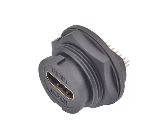 E16 EHDMIメスバックマウントPCBレセプタクル（バヨネット）