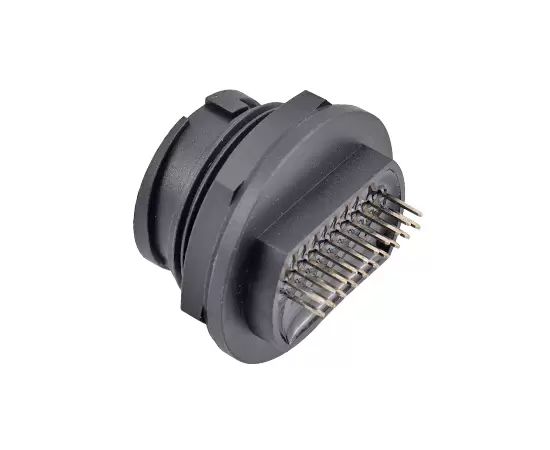 E16 EHDMIメスバックマウントPCBレセプタクル（バヨネット）