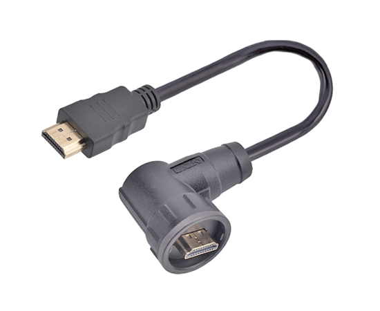 HDMI R/A男性からストレートオスのケーブルプラグ（銃剣）
