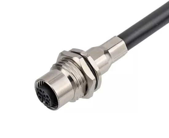 シールドチューブワイヤーハーネスを備えたM12メスソケット1m 2m 5mケーブル長