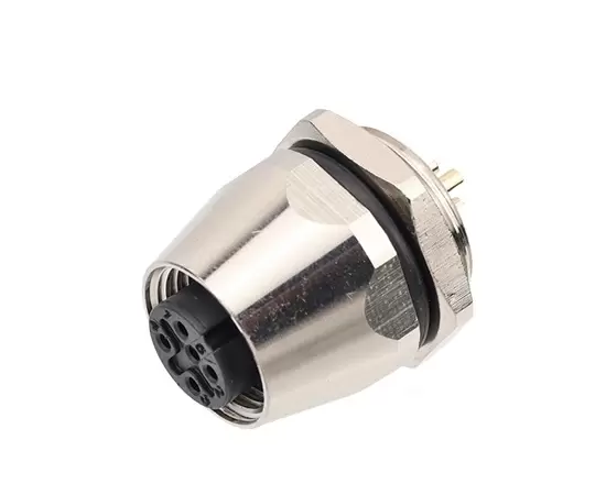 M12女性フロントマウントソケット（はんだ、ねじPG9、弾丸タイプ）