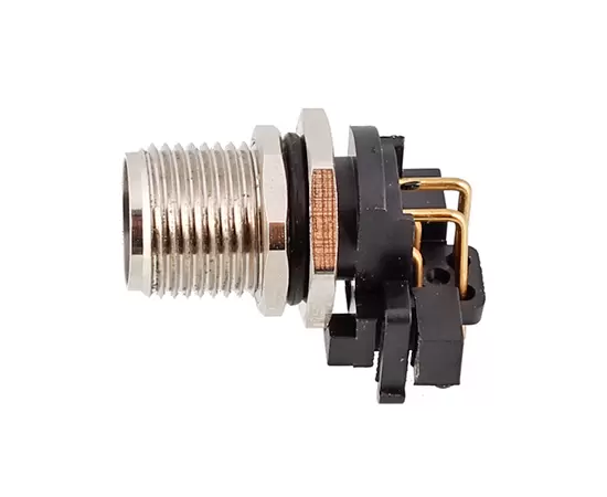 M12湾曲した針ソケット（PCB、ネジM12*1）