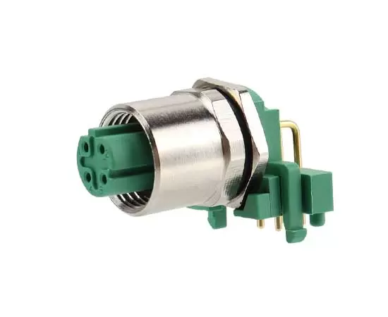 M12湾曲した穴ソケット（PCB、ネジM12*1）