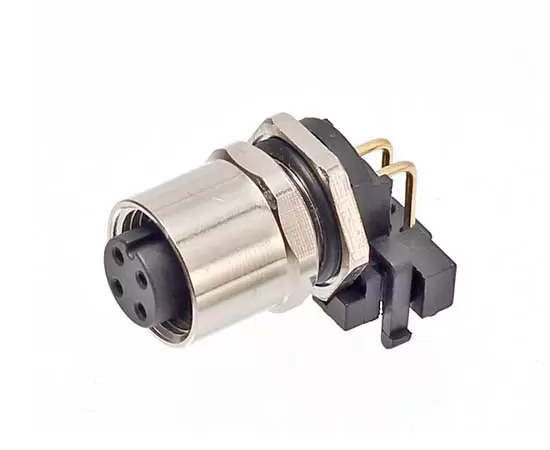 M12湾曲した穴ソケット（PCB、ネジM12*1）