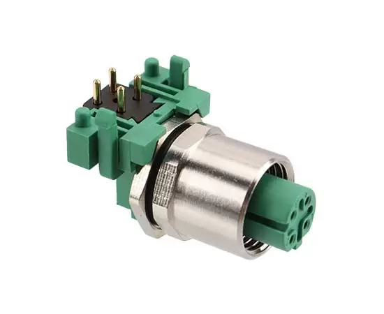 M12湾曲した穴ソケット（PCB、ネジM12*1）