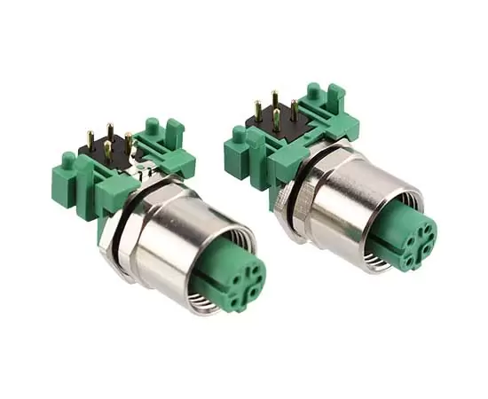 M12湾曲した穴ソケット（PCB、ネジM12*1）