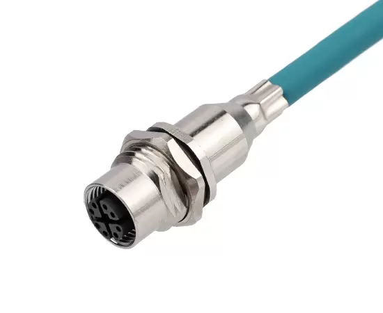 シールドチューブワイヤーハーネス8xコード1m 2m 5mケーブル長を備えたM12メスソケット