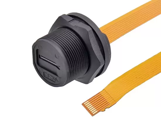 e-tf女性バックマウントはんだレセプタクル（ねじれ）